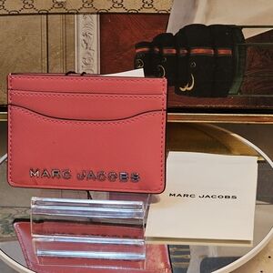 Marc Jacobs Wisteria Pink Patent /Grain  Leather Card Holder/Wallet